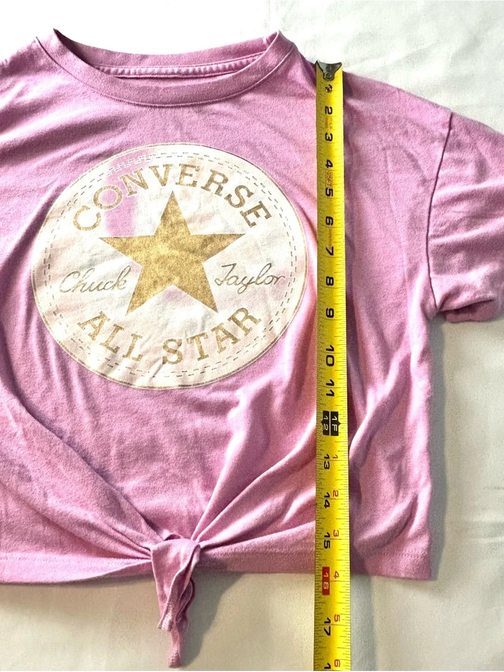 Converse All Star T-Shirt Girls Medium 10yrs-12yrs Beyond Pink Front Tie